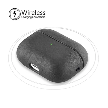 AirPods Pro Bluetooth Brezžične Slušalke Usnjena torbica Kritje Za Podporo Brezžično Polnjenje, Anti-spusti Usnjena torbica Za Airpods Pro