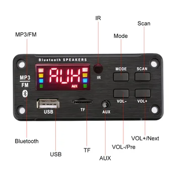 AIYIMA 12V Bluetooth 5.0, MP3 Avdio Odbor Bluetooth Sprejemnik WMA, WAV, FLAC APE Dekodiranje USB TF FM AUX Za Avto Oprema