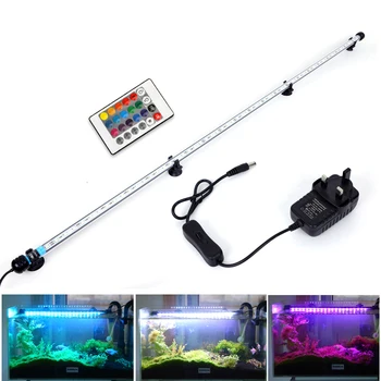 Akvarijske Luči za Fish Tank RGB Daljinski upravljalnik Nepremočljiva Aquarium Fish Tank Lučka 57-112 cm Amfibijska Podvodnih LED Luči
