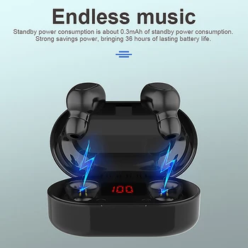 ALLOYSEED L22 TWS Bluetooth 5.0 Slušalke Stereo Šport Čepkov za Zmanjšanje Hrupa Brezžične Slušalke Z Mikrofonom Polnjenje Box