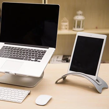 Aluminij Prihranek Prostora Laptop Navpično Stojalo Namizno Postavili Držalo za Mac Book Pro Air 2Pcs silikagel Pad