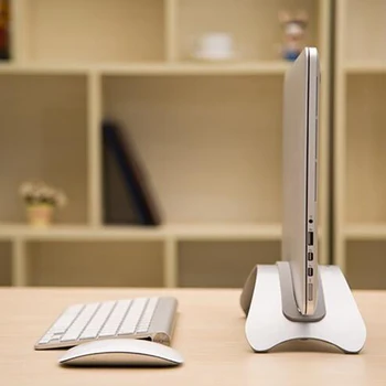 Aluminij Prihranek Prostora Laptop Navpično Stojalo Namizno Postavili Držalo za Mac Book Pro Air 2Pcs silikagel Pad