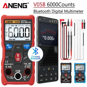 ANENG V05B Digitalni 6000 Šteje Profesionalni Analogni Multimeter AC DC Tokovi, Napetosti Mini Izpraševalec True RMS Bluetooth Multimetro