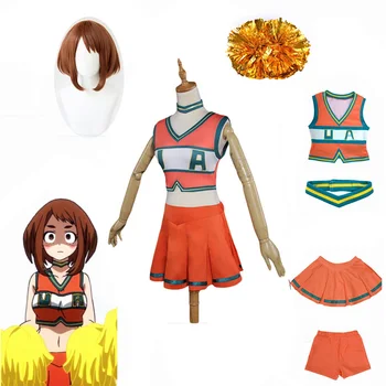 Anime Moj Junak Univerzami Cheerleading Enotno Ochako Tsuyu bnha Anime Cosplay Kostum Enotno Dekleta Oblečena Halloween