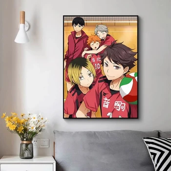 Anime Plakat, Odbojka Fant Platno Slikarstvo Haikyuu Japonski Slog Risanka Plakatov in Fotografij Wall Art Slike Doma Dekoracijo