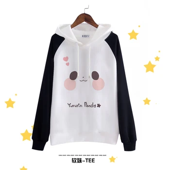 Anime YURURIN PANDA cosplay jeseni, pozimi novi Japonski kapičastih pulover priložnostne moda srčkan študent anime hoodie
