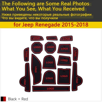 Anti-Slip Gumo Pokal Blazine Vrata, za Utor Mat za Jeep Renegade BU Trailhawk~2016 2017 2018 16Pcs Pribor mat za telefon