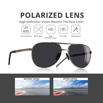 AOFLY blagovno ZNAMKO DESIGN Moških Klasičnih Pilotni sončna Očala Letalski Okvir Polarizirana sončna očala Za Moške Vožnje UV400 Moški OČALA AF8188