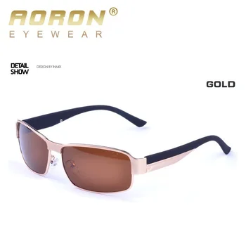 AORON Nov Modni Visoke Kakovosti Kovinski Okvir Pravokotnik Objektiv Polarizirana Moških sončna Očala Moški Vožnjo sončna Očala