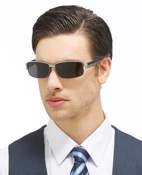 AORON Nov Modni Visoke Kakovosti Kovinski Okvir Pravokotnik Objektiv Polarizirana Moških sončna Očala Moški Vožnjo sončna Očala