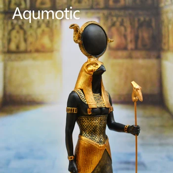 Aqumotic Isis Auset Bog Vojne Horus Kip Dekor Spomenik Stari Egipčanski Mitologiji 1pc Orel Kača Žezlo Odlikovanja