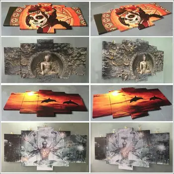 ArtSailing HD tiskanja 5 kos platno umetnosti tiskanja Tuljenje Volka v Oblakih sodobne dimage slike za dnevno sobo, Plakati, NY-7171B