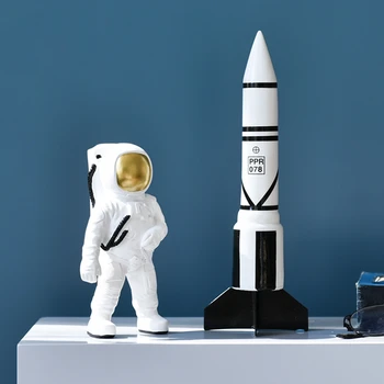 Astronavt kiparstvo raketa sodobne smolo kiparstvo ročno dom dekoracija dodatna oprema dom dekoracija dodatna oprema sodobne