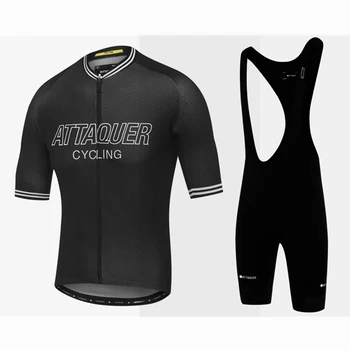 Attaquer poletje, mens pro team kratek sleeve kolesarjenje jersey set konkurence bo ustrezala ropa ciclismo hombre bib hlače MTB oblačila kit