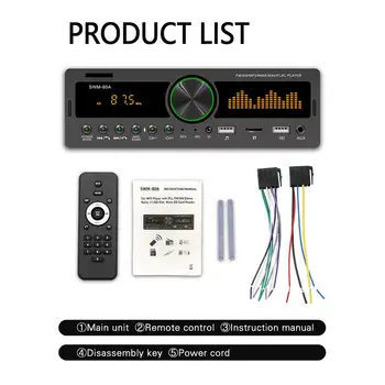 Auto Radio Stereo Lettore MP3 1 Din 12V Avto Avdio Radio, Auto RSD + Bluetooth, AUX-IN, USB FM