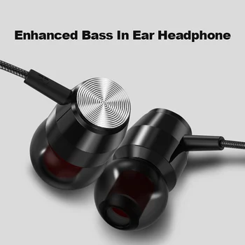 AUX 3,5 mm Super Bass Slušalke V uho Stereo Čepkov Line nadzor Glasbe, Slušalke z Mikrofonom Za Pametni Telefon MP3 Caomputer