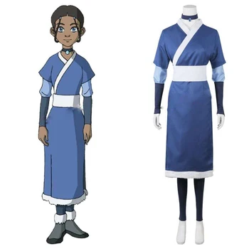 Avatar The Last Airbender Cosplay Katara Cosplay Kostum modro obleko uniform po meri