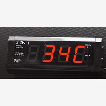 Avto 3 v 1 12V Digitalni Auto Avto Termometer Voltmeter Napetost Merilnika Tester Monitor LCD zaslon Ura za Alfa Romeo