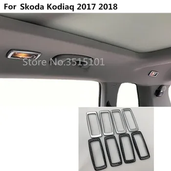 Avto ABS Chrome/Ogljikovih Vlaken Nazaj Zadaj Rep Branje Branje Stikalo Luči Lučka Okvir Trim Plošča Za Skoda Kodiaq 2017 2018 2019 2020