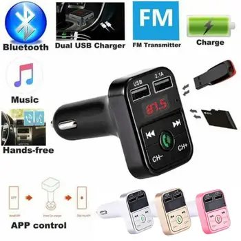 Avto Bluetooth 5.0 FM Oddajnik Brezžični Prostoročni Avdio Sprejemnik Samodejno MP3 Predvajalnik 2.1 Dvojno USB Hitro Polnilnik Avto Dodatki
