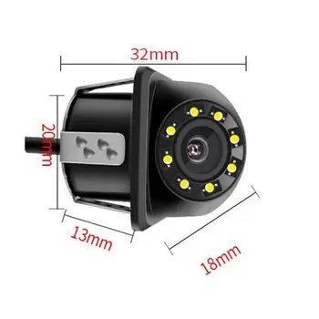 Avto Pogled od Zadaj Kamero, 4 LED Krog Nazaj Do Kamere Night Vision Obračalni Samodejno Parkiranje Zaslon CCD Nepremočljiva 170 Stopinj HD Video
