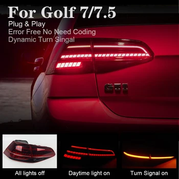 Avto Styling LED Rep luči za Golf 7 Rep Luči 2013-2019 Golf 7.5 LED Rep Luči DRL Dinamičen Zavoj Signal LED Povratne Zadaj Megla