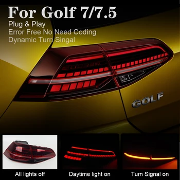 Avto Styling LED Rep luči za Golf 7 Rep Luči 2013-2019 Golf 7.5 LED Rep Luči DRL Dinamičen Zavoj Signal LED Povratne Zadaj Megla
