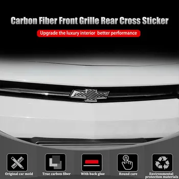 Avto styling Ogljikovih Vlaken 3D Nalepke za Chevrolet Camaro 2017-2019 Avto Sprednja Maska logotip nalepko Okvir Pokrova Nalepka