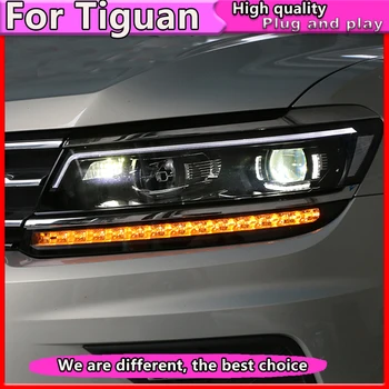 Avto Styling Za VW Tiguan žarometi 2017 Za Tiguan glavo svetilka led DRL Bi-Xenon Objektiv HID KIT žarometi Dinamično vključite opozorilne