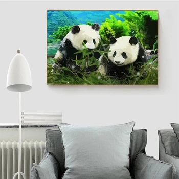 AZQSD DIY Unframe Oljne Barve S Številko Panda Akril Barve Edinstveno Darilo, Barvanje Z Številkami Živali Na Platno Začetni Dekoracijo