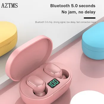 Aztms nove Bluetooth Slušalke e6s LED Zaslon Brezžične Slušalke z Mikrofon Stereo Nepremočljiva Mini V uho Čepkov za Vse pametni telefon