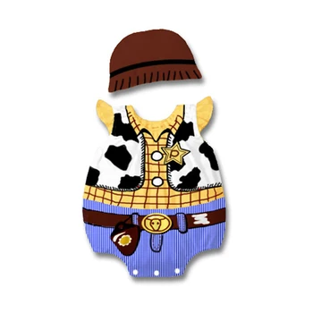 Baby Fantje Kavboj Woody Kostum Cosplay igralne obleke Jumpsuit za Dojenčka, Malčka, noč Čarovnic, Božič Rojstni dan Modno Obleko