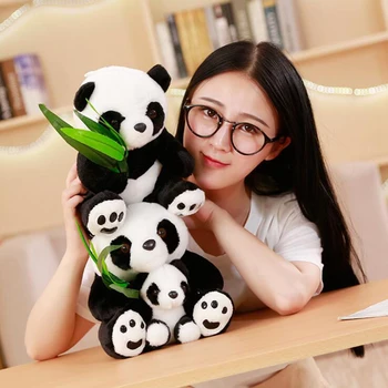 Baby Plišastih Igrač Lepa Risanka Panda Bambusa Mehko Polnjene Živali Lutka Otroci Baby Darilo Igrača