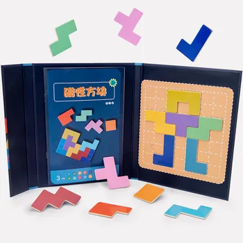 Barvita 3D Puzzle Lesene Tangram Matematiko Igrače, Igre Otroke predšolske Magination Intelektualne Izobraževalne Igrače Otroci Darila