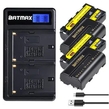 Batmax NP-F550 NP-F570 F550 Baterija+LCD USB Dvojni Polnilec za Yongnuo GODOX LED Video Luč YN300 II YN300 III YN600 Zraka T119S