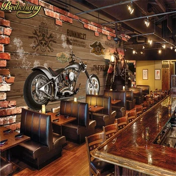 Beibehang de papel parede po Meri foto ozadje 3D Retro motocikli nostalgično opeke TV ozadju stene doma stensko dekoracijo