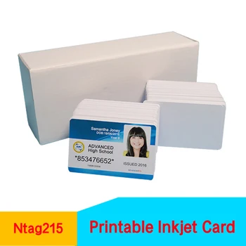 Bele HF 13.56 Mhz PVC Tiskanje Ntag215 Inkjet Kartico ISO14443A Za IC ID Kartico, Tiskalnik/CR80 Oznake NFC za Nadzor Dostopa