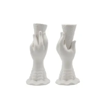Bele Keramike, Ročno Holding Sladoled Okraski Figurice Umetnosti Namizje Malo Vaza Dnevna Soba Verandi Spalnica Cvet Luštna Pot