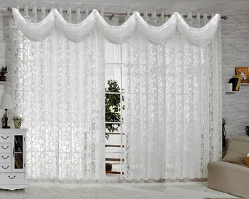Bele zavese za dnevno sobo, Spalnica Evropske Zavese čiste Sodobne Cvetlični Kuhinja cortinas Luksuzni til Draperije Plošče Zaslona