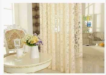 Bele zavese za dnevno sobo, Spalnica Evropske Zavese čiste Sodobne Cvetlični Kuhinja cortinas Luksuzni til Draperije Plošče Zaslona