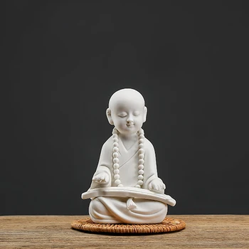 Beli Čaj, Porcelan Pet Menih Poezijo in Slikarstvo, Keramične Figurice Teahouse Okraski Študija Dekoracijo Doma Dekor za Darilo