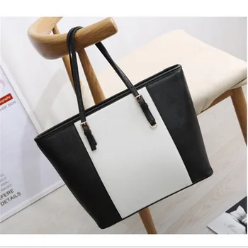 Big Bag 2019 moda za ženske pu usnje, usnjeni torbici kratek torba črna bela velike zmogljivosti luksuznih shopper tote vrečko oblikovalec