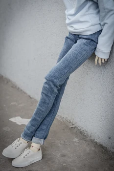 BJD punčko oblačila so primerna za 1/3 1/4 1/6 velikost MSD enostavna in vsestranska majhne noge, stretch traper hlače 2 barvi