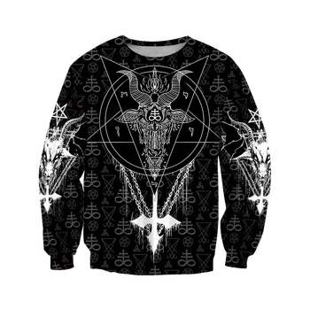 Blagovna znamka Modnih Jeseni Hoodies Satanic Tatoo Simbolov 3D Vsem Natisnjeno Mens Majica Vrhnja Zip Pulover Športna Jakna DW0200