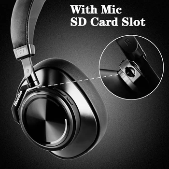 Bluedio T7+ Slušalke Bluetooth Uporabniško določeno, Aktivni šumov Brezžično Slušalko Z Microp Za telefonsko Podporo, Reža za Kartico SD