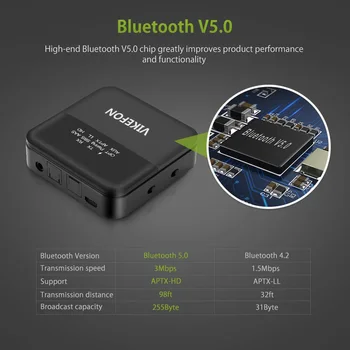 Bluetooth 5.0 Avdio Oddajnik Sprejemnik Glasbe CSR8675 AptX HD LL Nizke Latence TV PC Bt Brezžični Adapter RCA/SPDIF/3.5 mm Aux Priključek