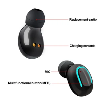Bluetooth 5.0 Slušalke tws Brezžične Slušalke za mobilni telefon mi pravi brezžični čepkov www.fijet.si šport, glasba čelade