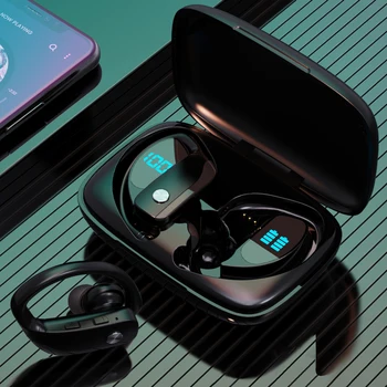Bluetooth V5.1 Slušalke Brezžične Slušalke Z Mikrofonom Šport Vodotesne Slušalke Polnjenje Polje Za Android, IOS, LED Zaslon