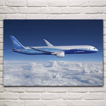 Boeing 787 dreamline letal nebo oblaki zrakoplova QX412 dnevni sobi doma steno sodobne umetnosti dekor les, okvir za plakat