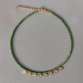 Boemski stil lepe obesek choker pribor gladko kristalno kroglice beaded ogrlica za ženske vsestranski vratu nakit darila